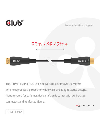 CABLE HDMI 30M/CAC-1392 CLUB3D