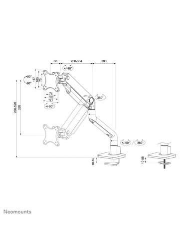 MONITOR ACC DESK MOUNT 17-49"/DS70S-950BL1 NEOMOUNTS