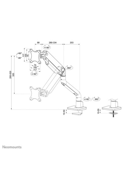 MONITOR ACC DESK MOUNT 17-49"/DS70S-950BL1 NEOMOUNTS