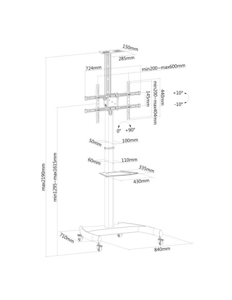 TV SET ACC FLOOR STAND BLACK/37-70" PLASMA-M1900E NEOMOUNTS