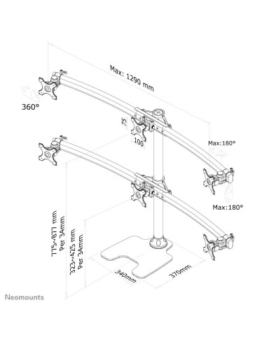 MONITOR ACC DESK MOUNT 10-27"/FPMA-D700DD6 NEOMOUNTS