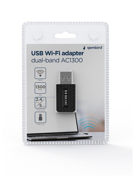 WRL ADAPTER 1300MBPS USB/DUALBAND WNP-UA1300-03 GEMBIRD