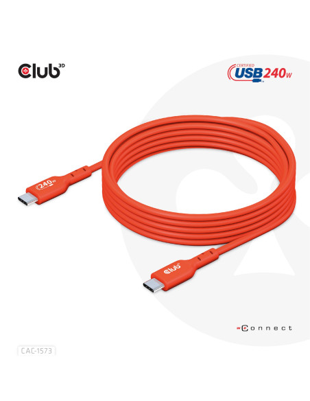 CABLE USB-C TO USB-C 2M/M/M CAC-1573 CLUB3D