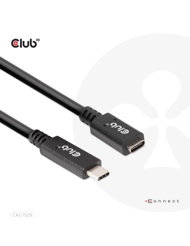 CABLE USB-C TO USB-C 2M/M/F CAC-1529 CLUB3D