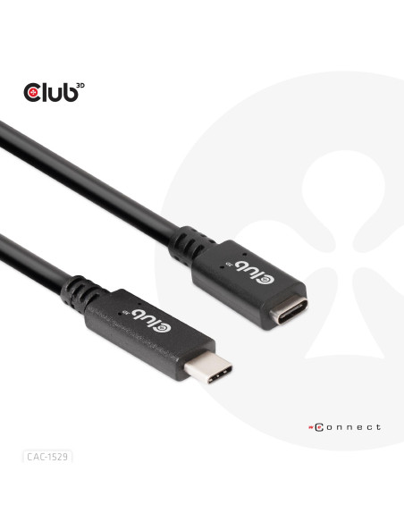 CABLE USB-C TO USB-C 2M/M/F CAC-1529 CLUB3D