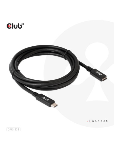 CABLE USB-C TO USB-C 2M/M/F CAC-1529 CLUB3D