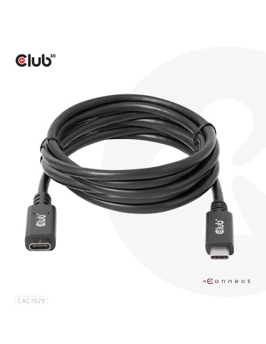 CABLE USB-C TO USB-C 2M/M/F CAC-1529 CLUB3D
