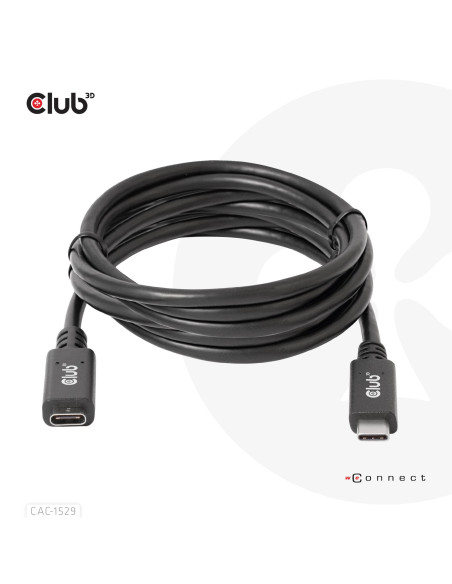CABLE USB-C TO USB-C 2M/M/F CAC-1529 CLUB3D