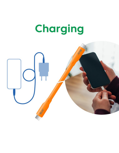 CABLE USB-C TO USB-C 2M/M/M ORANGE CAC-3000 CLUB3D