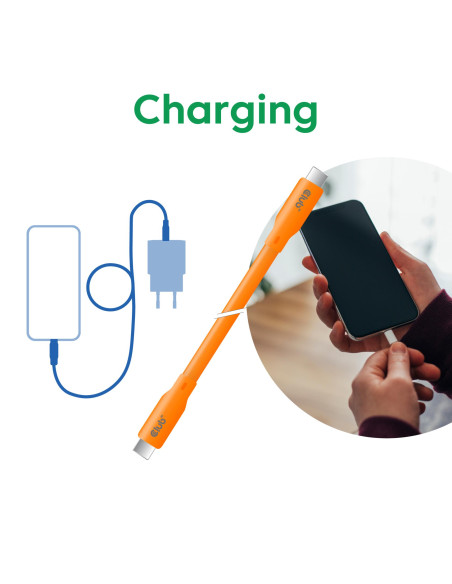 CABLE USB-C TO USB-C 2M/M/M ORANGE CAC-3000 CLUB3D