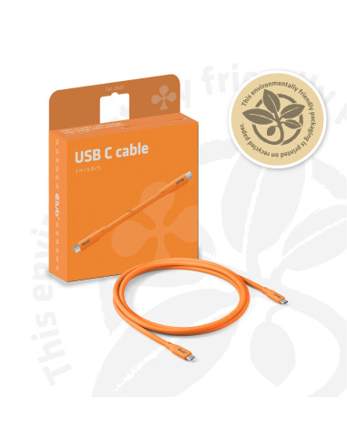 CABLE USB-C TO USB-C 2M/M/M ORANGE CAC-3000 CLUB3D