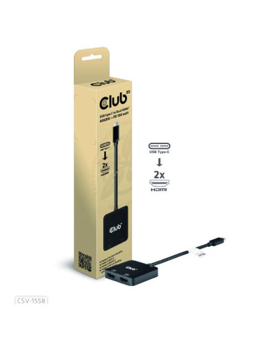 I/O HUB USB-C TO HDMI 2PORT/MST CSV-1558 CLUB3D