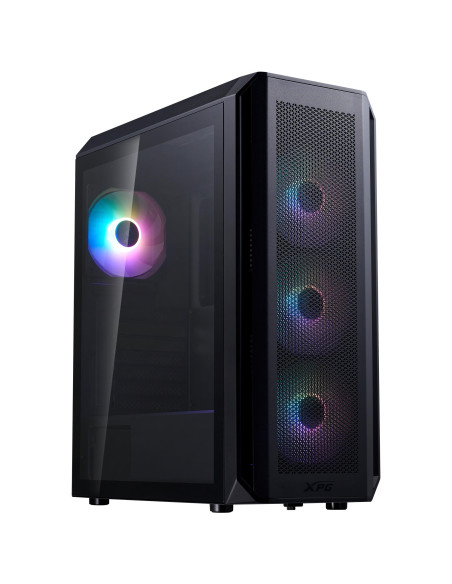 Case, ADATA, VALOR AIR PLUS MID, MidiTower, Case product features Transparent panel, ATX, MicroATX, MiniITX, Colour Black, VALO