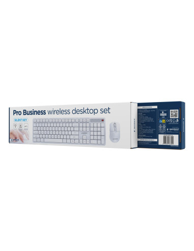 KEYBOARD +MOUSE WRL ENG/WHITE KBS-WMS-01-W GEMBIRD