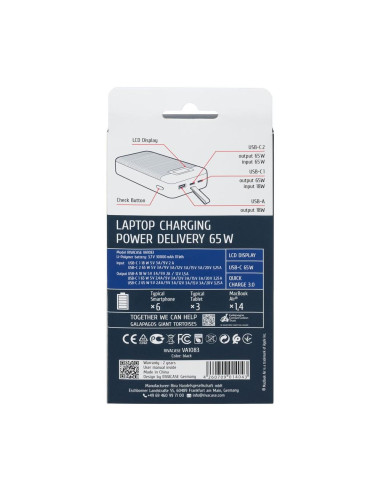 POWER BANK USB 30000MAH/VA1083 RIVACASE