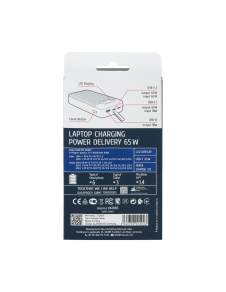 POWER BANK USB 30000MAH/VA1083 RIVACASE