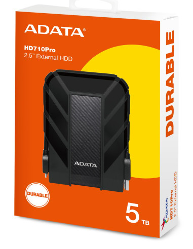 External HDD, ADATA, 5TB, USB 3.1, Colour Black, AHD710P-5TU31-CBK