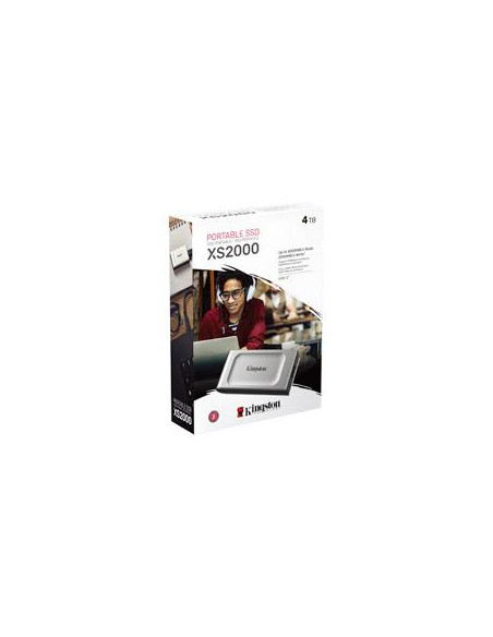 External SSD, KINGSTON, XS2000, 4TB, USB 3.2, Write speed 2000 MBytes/sec, Read speed 2000 MBytes/sec, SXS2000/4000G