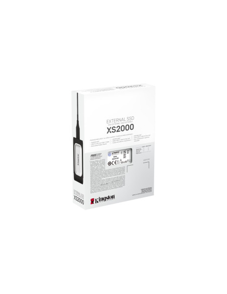 External SSD, KINGSTON, XS2000, 4TB, USB 3.2, Write speed 2000 MBytes/sec, Read speed 2000 MBytes/sec, SXS2000/4000G