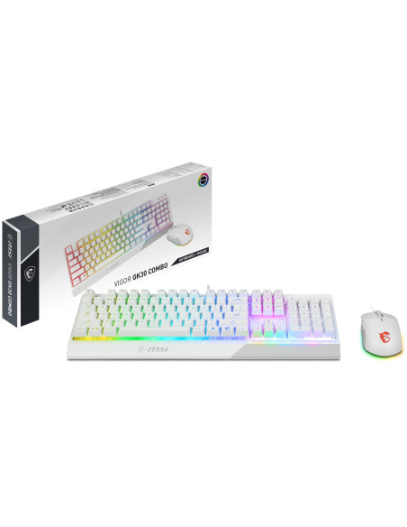 KEYBOARD +MOUSE/VIGOR GK30 COMBO WHITE US MSI
