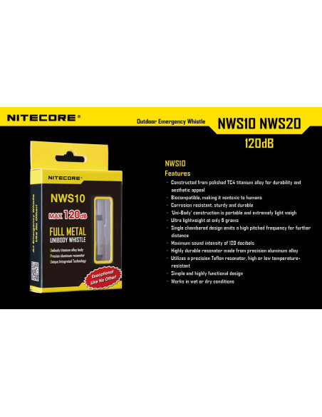 WHISTLE OUTDOOR EMERGENCY/120DB NWS10 NITECORE