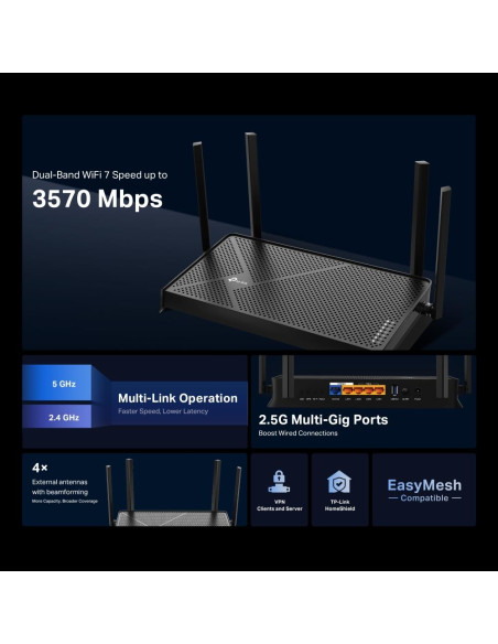 Wireless Router, TP-LINK, Wireless Router, 3600 Mbps, LAN WAN ports 1, Number of antennas 4, ARCHERBE230