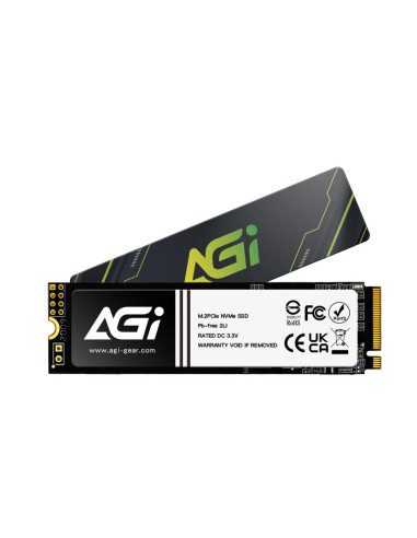 SSD, AGI, 600xTBW rating, MTBF 1600000 h, Read speed 4700 MB/s, Write speed 2800 MB/s, NVMe Yes, PCI Express 4.0, M.2, 1000 GB,