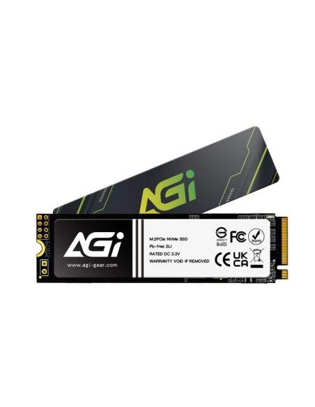 SSD, AGI, 600xTBW rating, MTBF 1600000 h, Read speed 4700 MB/s, Write speed 2800 MB/s, NVMe Yes, PCI Express 4.0, M.2, 1000 GB,