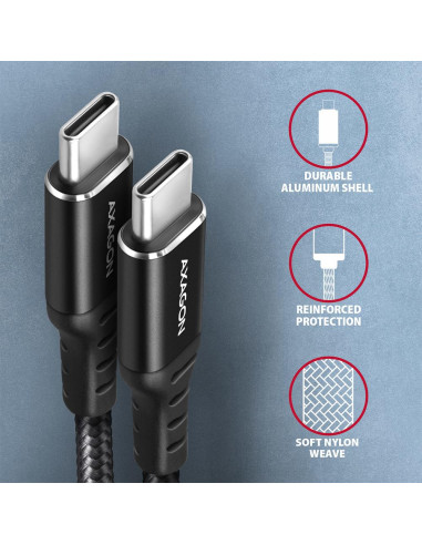 CABLE USB-C TO USB-C 3M 60W/HQ BLACK BUCM-CM30AB AXAGON