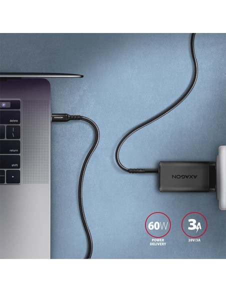 CABLE USB-C TO USB-C 3M 60W/HQ BLACK BUCM-CM30AB AXAGON