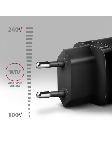 MOBILE CHARGER WALL USB-C 20W/1PORT BLACK ACU-PD20 AXAGON