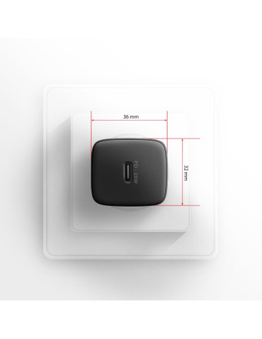 MOBILE CHARGER WALL USB-C 20W/1PORT BLACK ACU-PD20 AXAGON