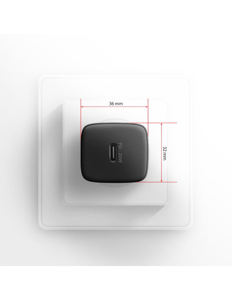 MOBILE CHARGER WALL USB-C 20W/1PORT BLACK ACU-PD20 AXAGON