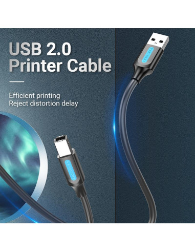 CABLE USB2.0 MALE TO MALE/0.5M BLACK COQBD VENTION