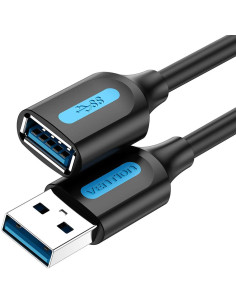 CABLE USB2.0 MALE TO FEMALE/1.5M BLACK CBIBG VENTION