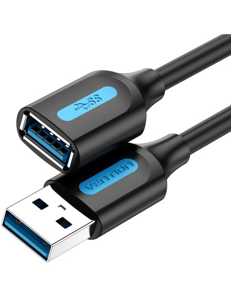 CABLE USB2.0 MALE TO FEMALE/1.5M BLACK CBIBG VENTION
