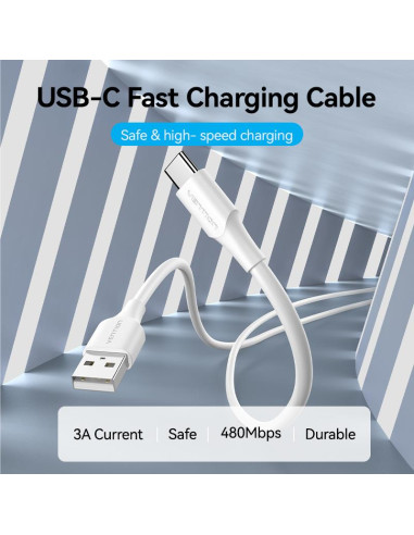 CABLE USB-C TO USB2.0/1.5M WHITE CTHWG VENTION