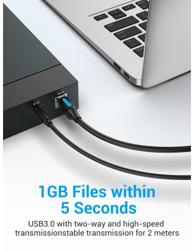CABLE USB3.0 MALE TO MALE/3M BLACK COOBI VENTION