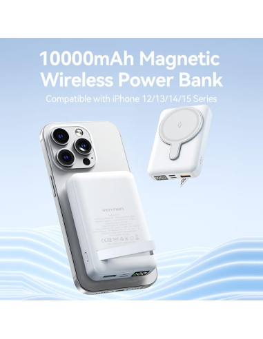 POWER BANK WRL 10000MAH 22.5W/MAGNETIC BLACK FHTB0 VENTION