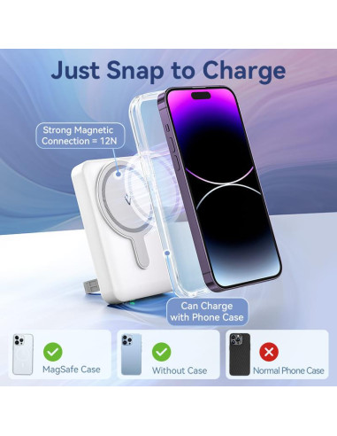 POWER BANK WRL 10000MAH 22.5W/MAGNETIC WHITE FHTW0 VENTION
