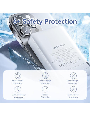 POWER BANK WRL 10000MAH 22.5W/MAGNETIC WHITE FHTW0 VENTION