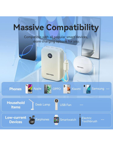POWER BANK USB 20000MAH 22.5W/BEIGE FKBN0-C VENTION