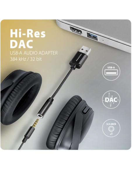 ADAPTER USB-C TO AUDIO 3.5MM/DAC 0.1M ADA-HA AXAGON