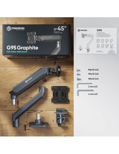 MONITOR ACC DESK MOUNT/17-45" GRAPHITE G95-G ONKRON