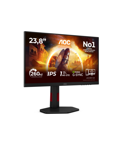 LCD Monitor, AOC, 23.8 ", 1920 x 1080 pixels, Full HD, Native aspect ratio 16:9, LED, Flat, 24G4ZR