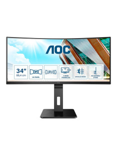 LCD Monitor, AOC, 34 ", 3440 x 1440 pixels, Quad HD, Native aspect ratio 21:9, LED, Curved, CU34P2A