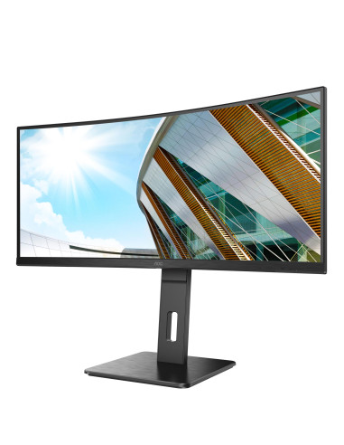 LCD Monitor, AOC, 34 ", 3440 x 1440 pixels, Quad HD, Native aspect ratio 21:9, LED, Curved, CU34P2A