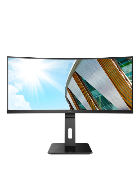 LCD Monitor, AOC, 34 ", 3440 x 1440 pixels, Quad HD, Native aspect ratio 21:9, LED, Curved, CU34P2A
