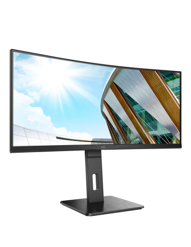 LCD Monitor, AOC, 34 ", 3440 x 1440 pixels, Quad HD, Native aspect ratio 21:9, LED, Curved, CU34P2A