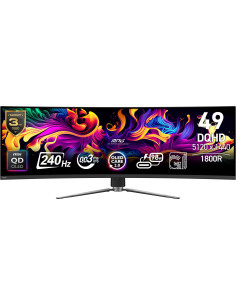Monitor, MSI, 49 ", 5120 x 1440 pixels, Dual QHD, Native aspect ratio 32:9, QD-OLED, Curved, MPG491CQPXQD-OLED